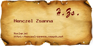 Henczel Zsanna névjegykártya